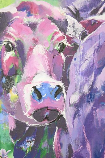 Bildern von glücklichen Kühen stehen im Mittelpunkt der Ausstellung von Christine Huber im Freudenstädter Kongresszentrum